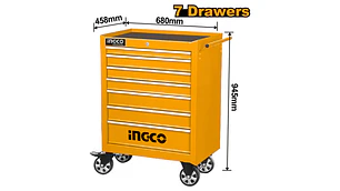 CAJA HERRAMIENTAS INGCO METALICA 680X458X802 MM C/RUEDAS Y 7 BANDEJAS #HDTC02071P