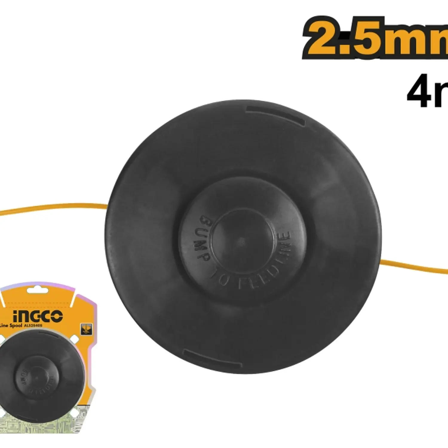 NYLON INGCO P/ORILLADORA DE GASOLINA 2,4 MM X 4,0 MTS.DISPLAY 1 CARRETE # ALS25405