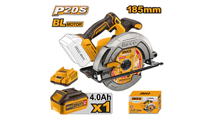 SIERRA CIRCULAR INGCO INALAMBRICA 20V 185 MM C/BAT Y CARGADOR #CSLI18511 (C)