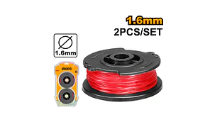 NYLON INGCO P/ORILLADORA 1,6 MM X 5,0 MTS.DISPLAY 2 CARRETES # ALS1601(OF)