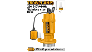 BOMBA SUMERGIBLE INGCO METALICA 750 WATTS - 1,0 HP #SPC7508