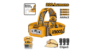 LINTERNA INGCO LED INDUSTRIAL P/CABEZA 3 PILAS AAA # HHL013AAA8