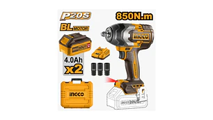 LLAVE IMPACTO INGCO INALAMBRICA 20V - C/2 BAT Y 1 CARGADOR #CIWLI2085 (C)