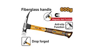 MARTILLO INGCO P/TECHO MAGNETICO MANGO F.VIDRIO 600 GRS.#HCH81060