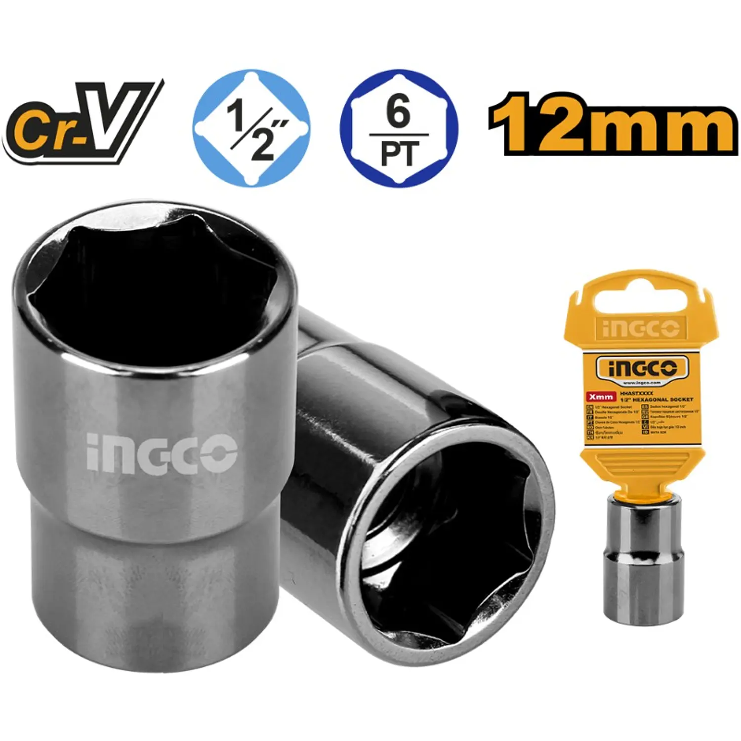 LLAVE DADO INGCO 6 PTA 1/2 DR 12 MM # HHAST12121