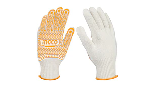 GUANTE DE ALGODON INGCO PIGMENTADO TALLA 10 PACK 12 PARES # HGVK05