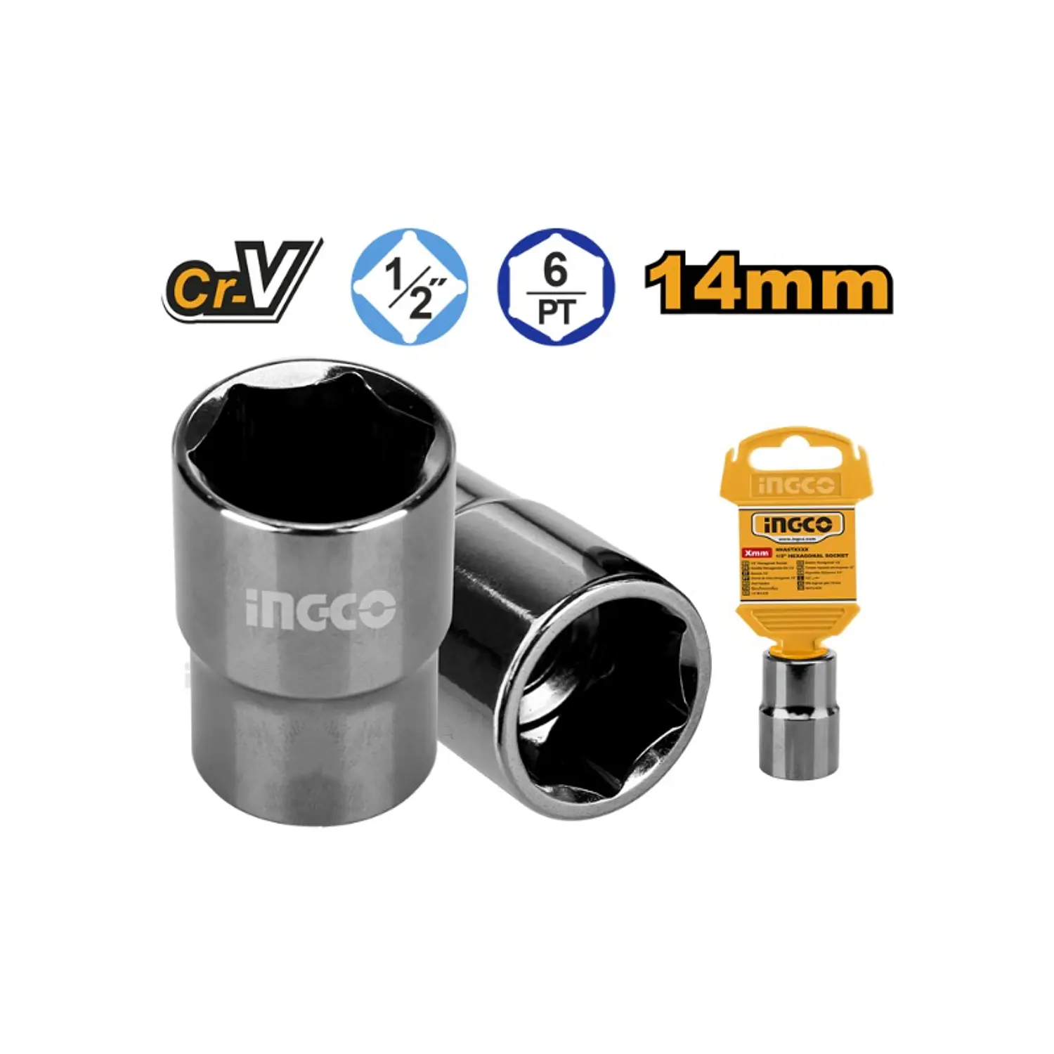 LLAVE DADO INGCO 6 PTA 1/2 DR 14 MM # HHAST12141