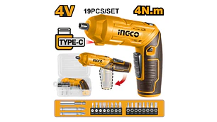 ATORNILLADOR INGCO INALAMBRICO 4V CARGA USB TIPO C (NO INCLUYE CARGADOR) # CSDLI0442
