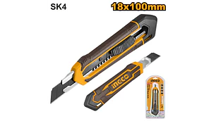 CUCHILLO CARTONAJE INGCO RETRACTIL 18 X 100MM C/1 HOJA # HKNS11815