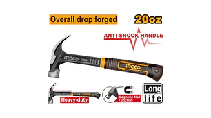 MARTILLO INGCO CARPINTERO MAGNET. C/MANGO ERGONOMICO 20 OZ./560GRS/ 355MM # HCH81020L