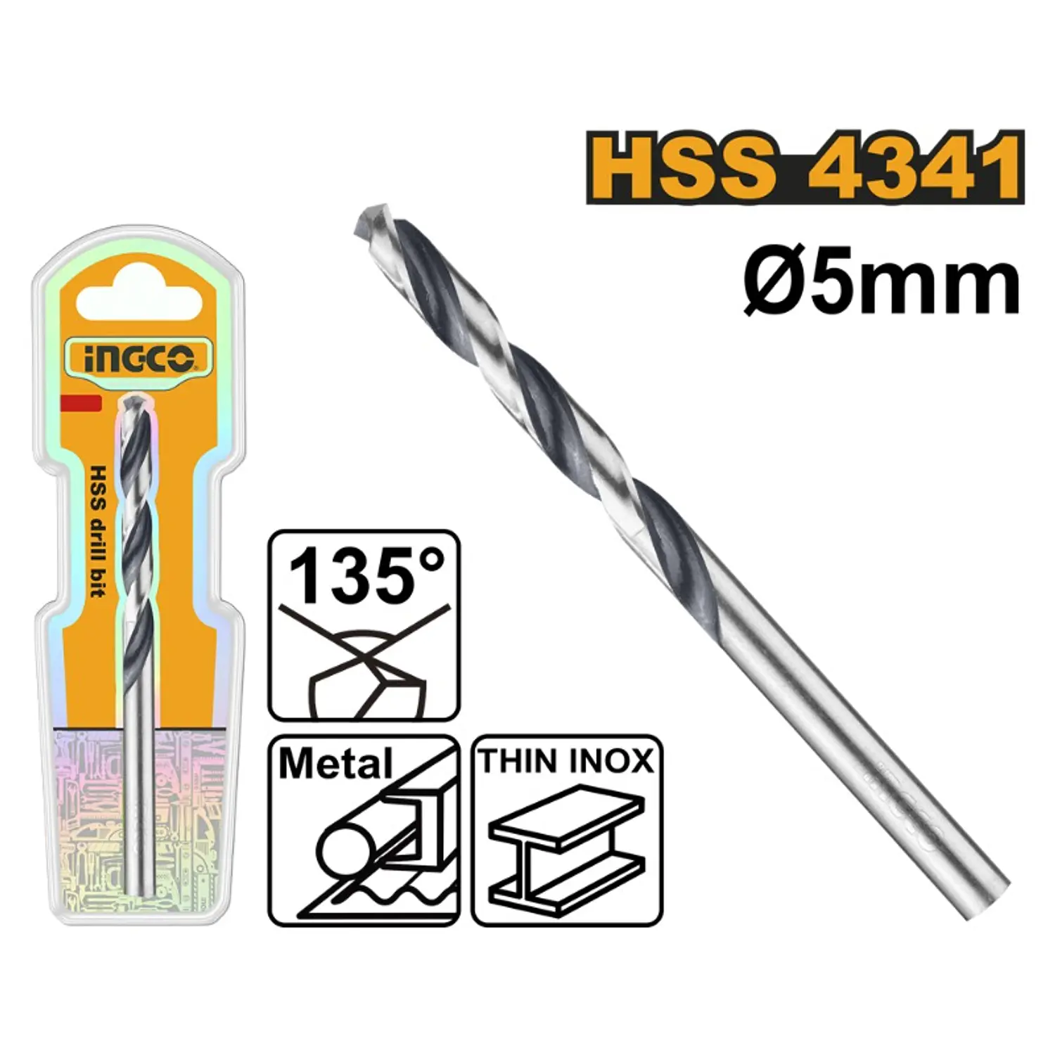 BROCA PARA METAL HSS INGCO 5 MM # DBT1200504