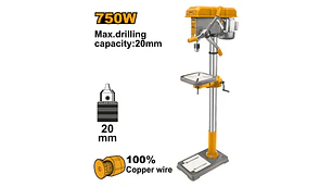 TALADRO DE PEDESTAL INGCO INDUSTRIAL 20MM 750W # DP207505