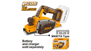 CEPILLO INALAMBRICO INGCO 20V S/BATERIA S/CARGADOR #CRLI20401
