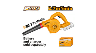 SOPLADOR INGCO INALAMBRICO.20V SIN BATERIA Y SIN CARGADOR # CABLI2078