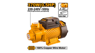 BOMBA AGUA INGCO PERIFERICA 370 WATTS - 0,5 HP MAX.SUCCION 8 MTS.# VPM37068