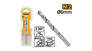 BROCA PARA METAL HSS M2 INGCO 6 MM # DBT11300601