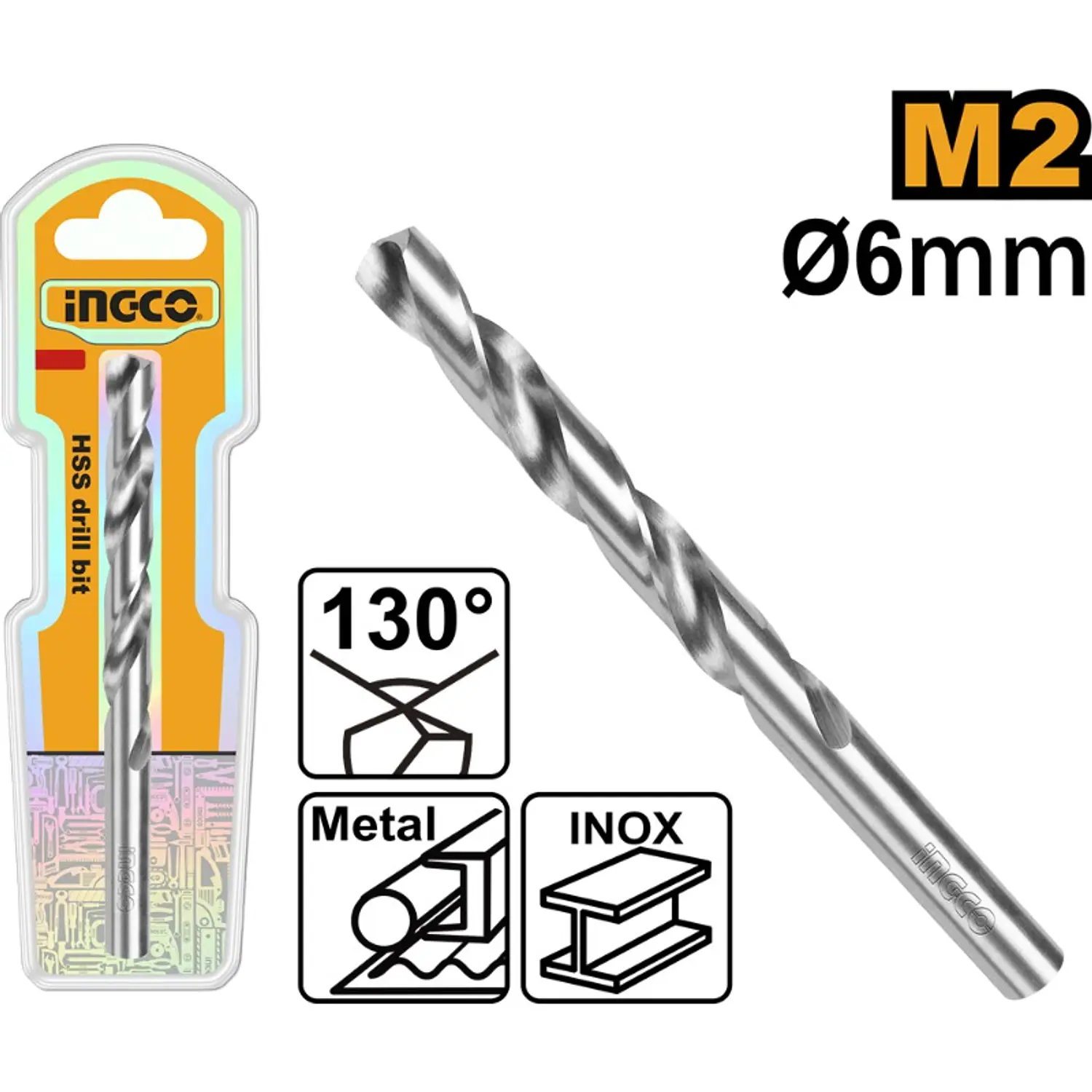 BROCA PARA METAL HSS M2 INGCO 6 MM # DBT11300601