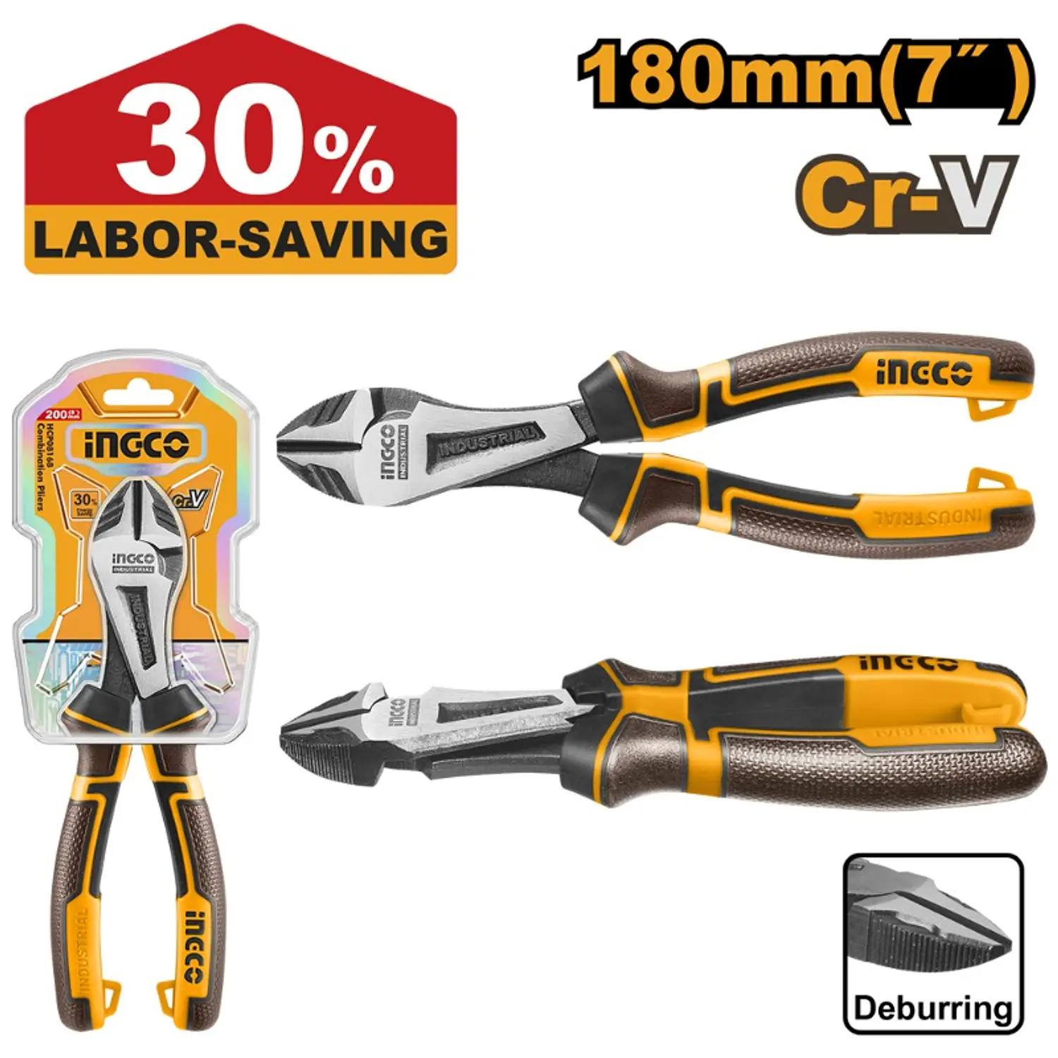 ALICATE INGCO DE CORTE DIAGONAL INDUSTRIAL 180MM/7