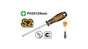 ATORNILLADOR INGCO INDUSTRIAL PUNTA CRUZ PH2X125MM # HSDPH2125