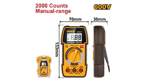 MULTITESTER INGCO DIGITAL CON 2 PILAS AAA # DM360011