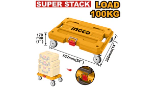 PLATAFORMA CON RUEDAS PARA CAJAS APILABLES INGCO 100KG # HHWB61001