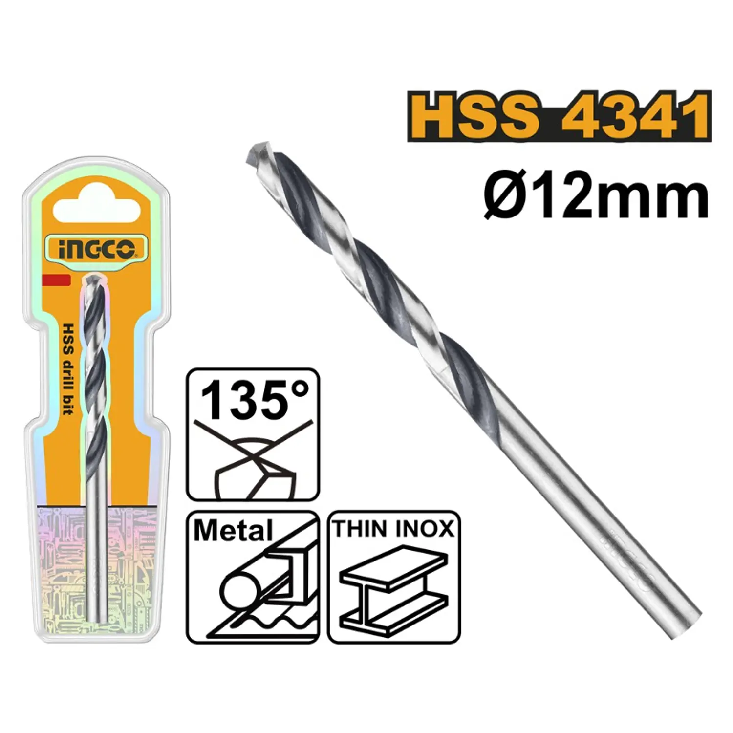 BROCA INGCO PARA METAL HSS 12 MM # DBT1201204