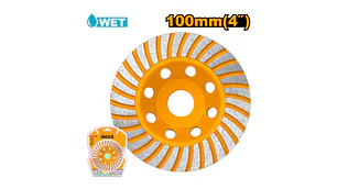 DISCO DESBASTE DIAMANTADO SEGMENTADO INGCO TURBO DIAMET.100MM-ANCHO 20MM- EJE 16 MM # CGW011002