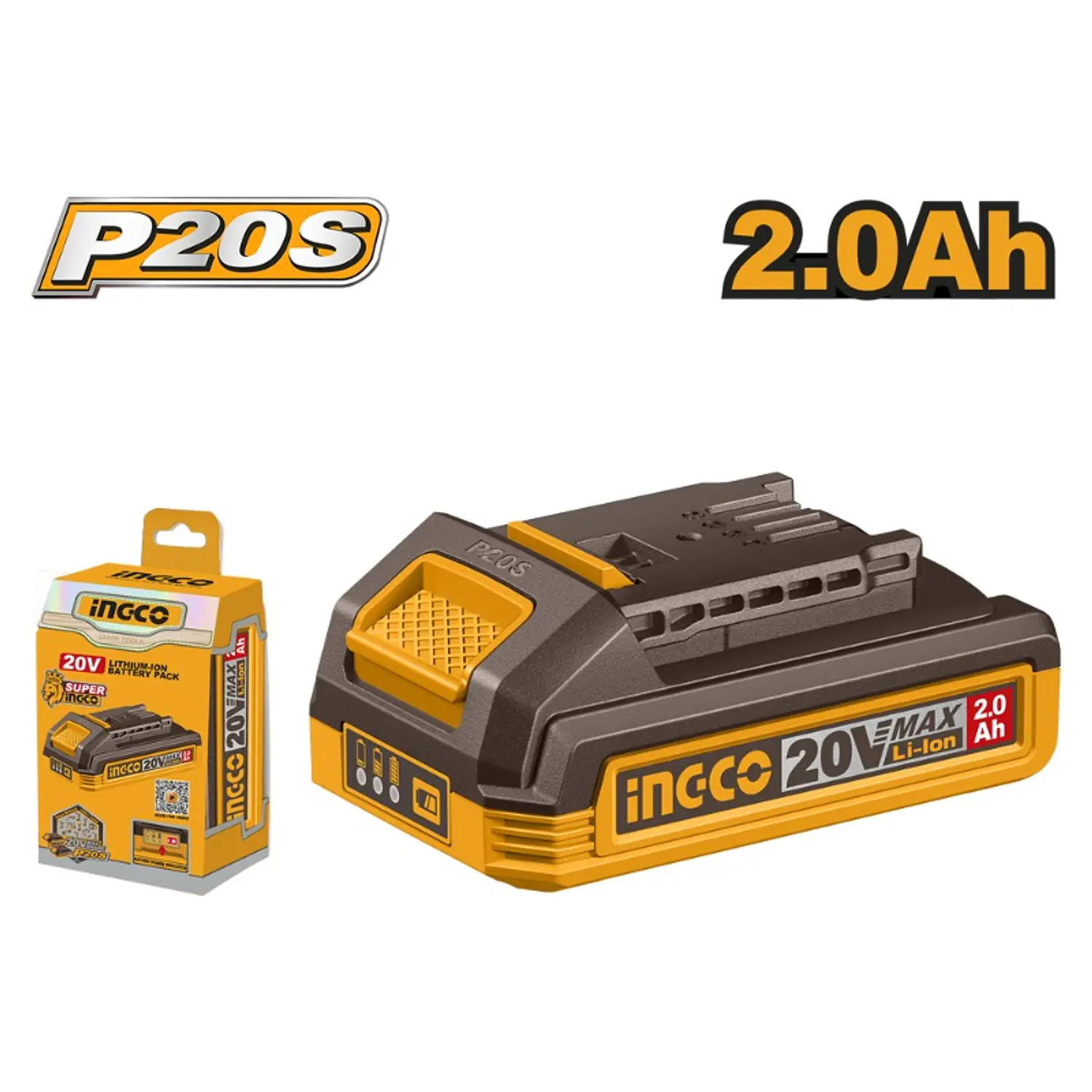 BATERIA LITIO INDUSTRIAL INGCO 20V 2AH # FBLI2001