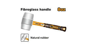 MACETA DE GOMA/PLASTICO BLANCO INGCO M/FIBRA VIDRIO 220GR/80Z # HRUH8908