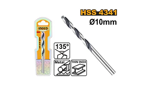 BROCA PARA METAL HSS M2 INGCO 10 MM PUNTA EN 135° # DBT1201004