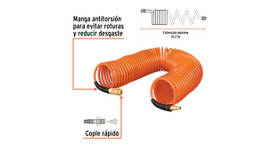 MANGUERA P/AIRE TRUPER T/ RESORTE 1/4