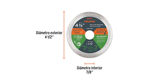 DISCO CORTAR TRUPER DIAMANTADO CONTINUO # DID-145 ( DDT-1549C) 4.1/2