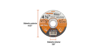 DISCO CORTAR TRUPER CORTE METAL # DICOF-4510 4.1/2