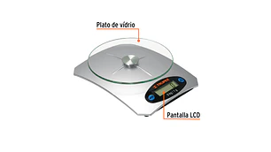 BALANZA COCINA TRUPER DIGITAL P/5 KILOS PLATO VIDRIO # BASE-5EC (15160)
