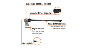 HACHA TRUPER MEDIA LABOR 4 LBS. # ML-4M C/MANGO FIBRA 36
