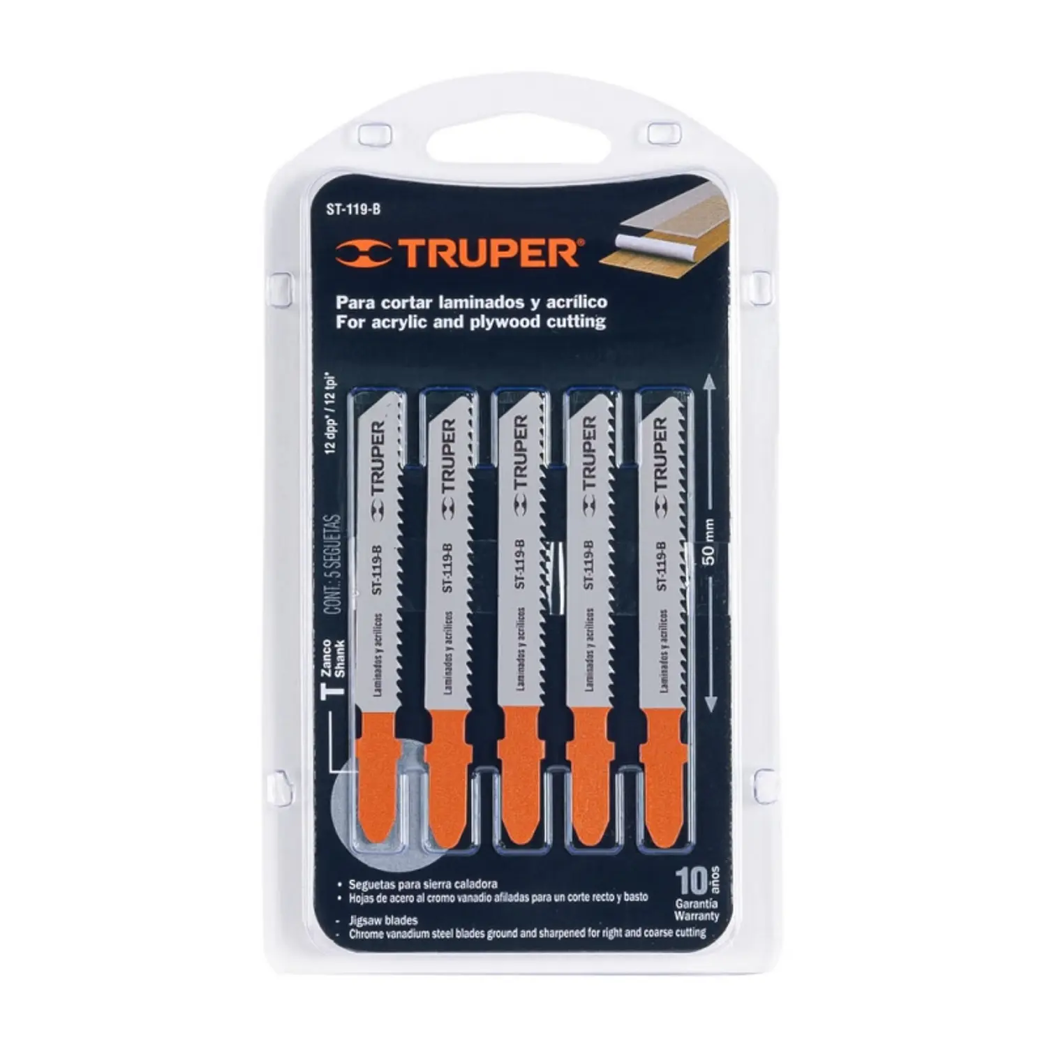SIERRA CALAR TRUPER P/MADERA C/RECTO JGO. 5 PIEZAS # ST-119-B (18130)