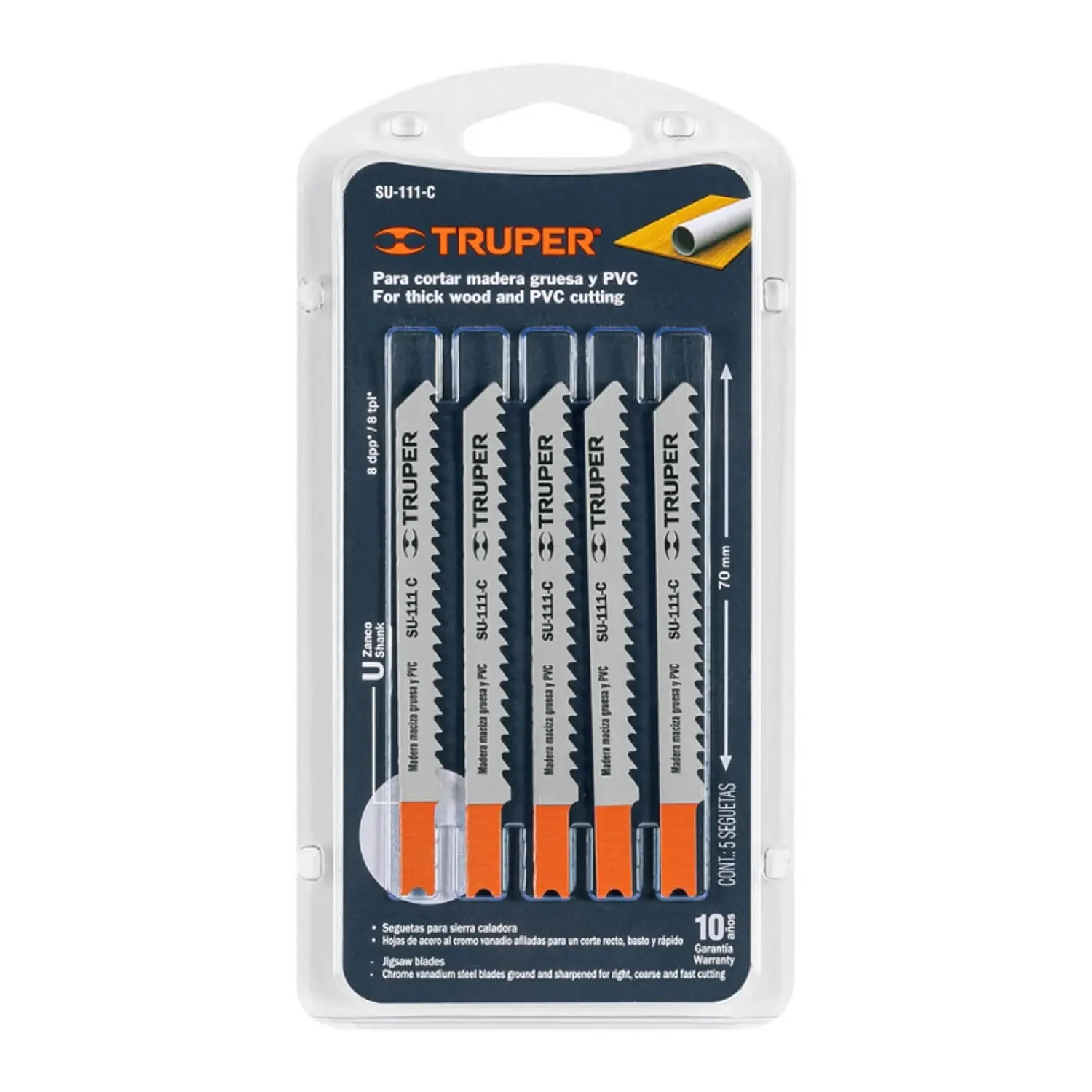 SIERRA CALAR TRUPER STD. P/MADERA C/RECTO JGO.5 PIEZAS #SU-111-C (18137)