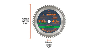 SIERRA CIRCULAR TRUPER DTE. CARBURO TUNGST. 7.1/4