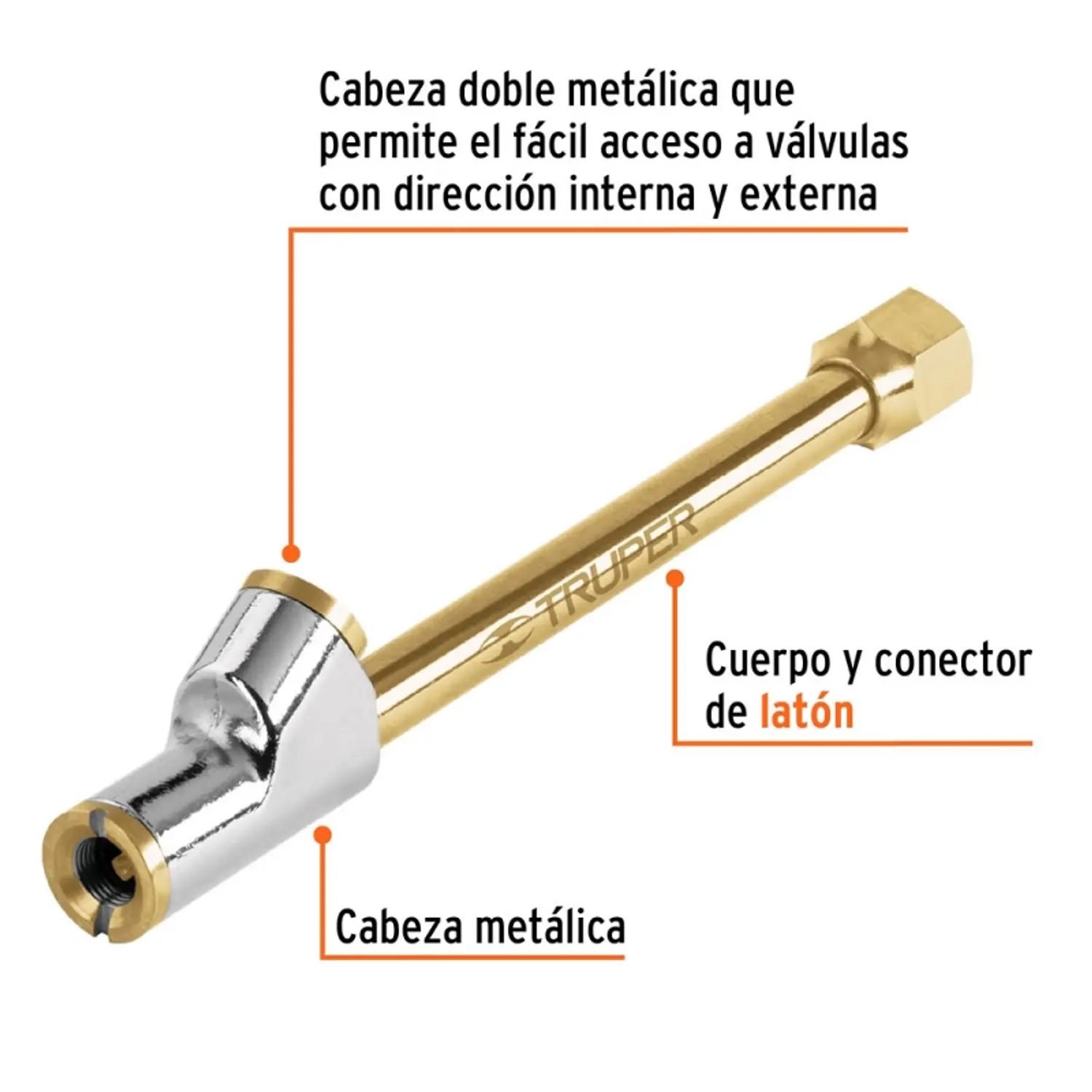 INFLADOR TRUPER CABEZA DOBLE 1/4