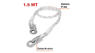 CUERDA DE SEGURIDAD TRUPER 1,5 MT. 2 GANCHOS #CAB-5489-15 (14435)