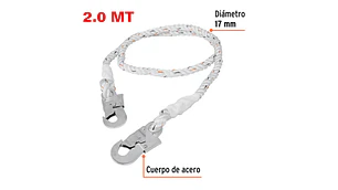 CUERDA DE SEGURIDAD TRUPER 2,O MT. 2 GANCHOS # CAB-5489-20 (14436)