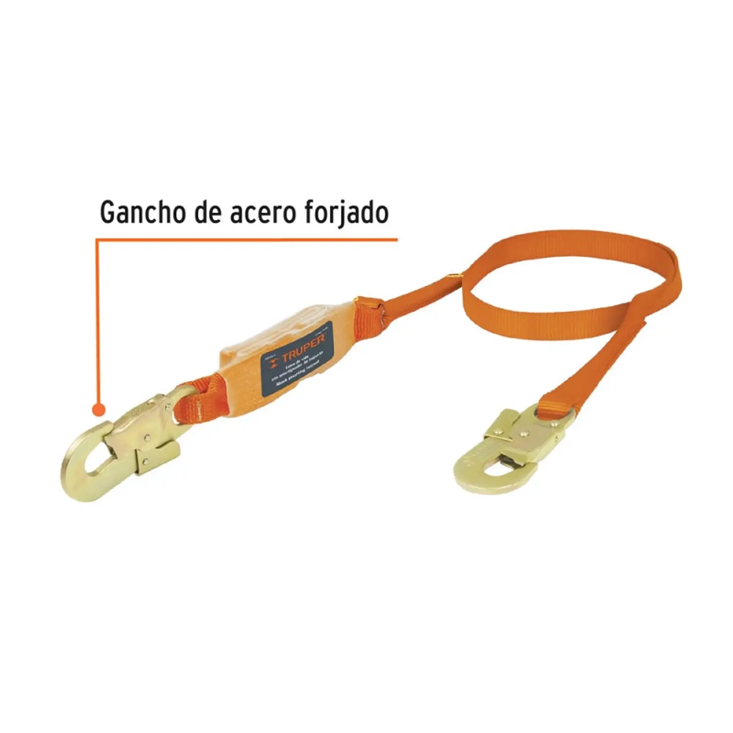 CUERDA SEGURIDAD TRUPER C/AMORTIGUADOR IMPACTO # CAB-5430-18 1,8 MT. (14446)(OF)