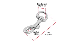 MOSQUETON C/DESTORCEDOR FIERO (TRUPER) DE ZINC 2