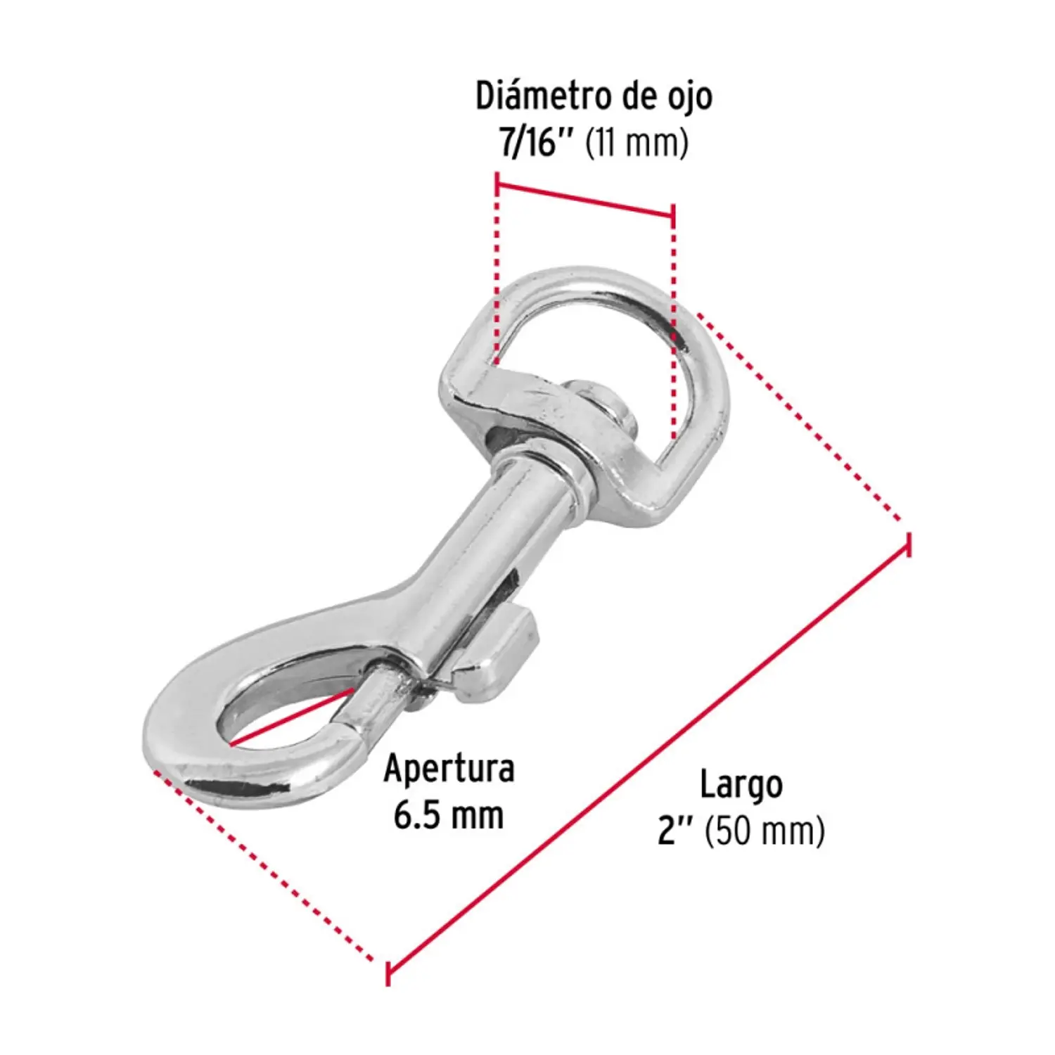 MOSQUETON C/DESTORCEDOR FIERO (TRUPER) DE ZINC 2