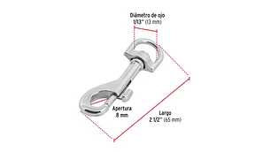 MOSQUETON C/DESTORCEDOR FIERO (TRUPER) DE ZINC 2 1/2