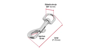 MOSQUETON C/DEST. FIERO (TRUPER) ZINC 3