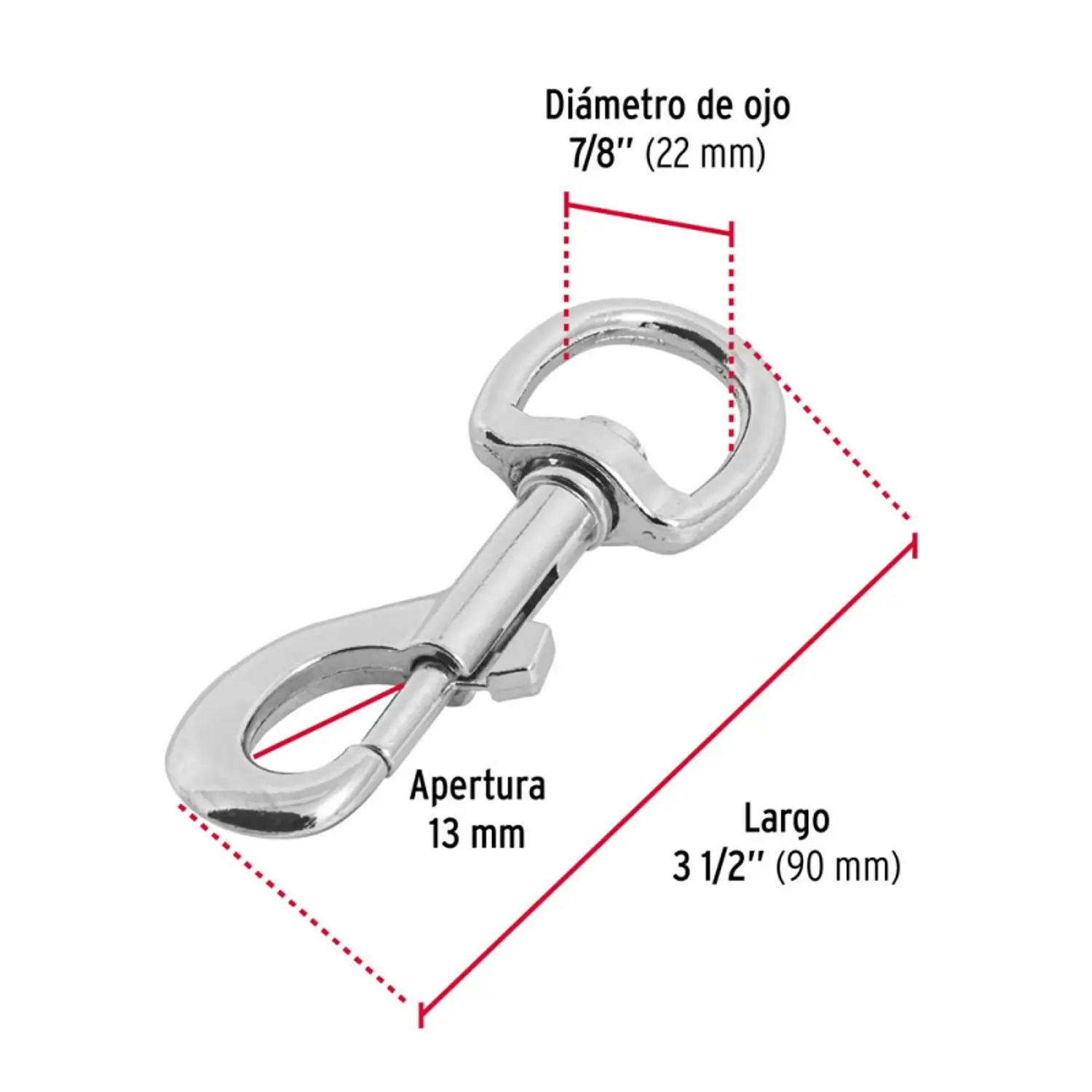 MOSQUETON C/DESTORCEDOR FIERO TRUPER DE ZINC 3 1/2