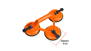 VENTOSA DE ALUMINIO TRUPER PARA VIDRIO 3 PLATOS # VEVI-3A (100762)