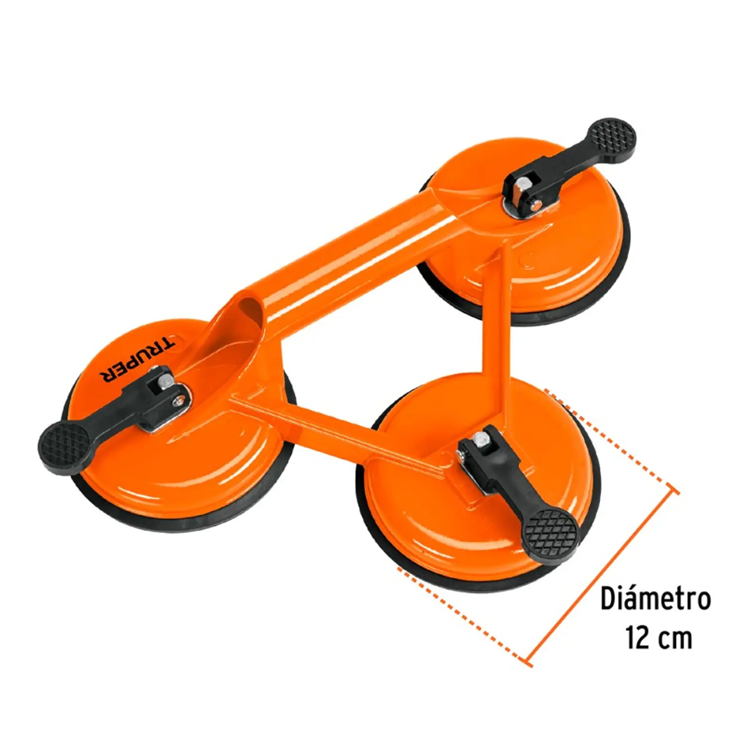 VENTOSA DE ALUMINIO TRUPER PARA VIDRIO 3 PLATOS # VEVI-3A (100762)