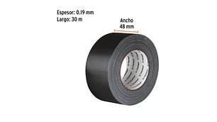 CINTA P/DUCTOS TRUPER NEGRA ADHESIVO TERMOFUSIBLE (PQTE 4 ROLLOS) #CDU-30XN (103062)